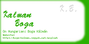kalman boga business card